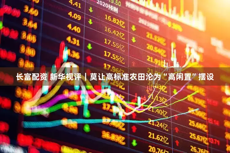 长富配资 新华视评｜莫让高标准农田沦为“高闲置”摆设